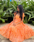 Orange Gingham Maxi