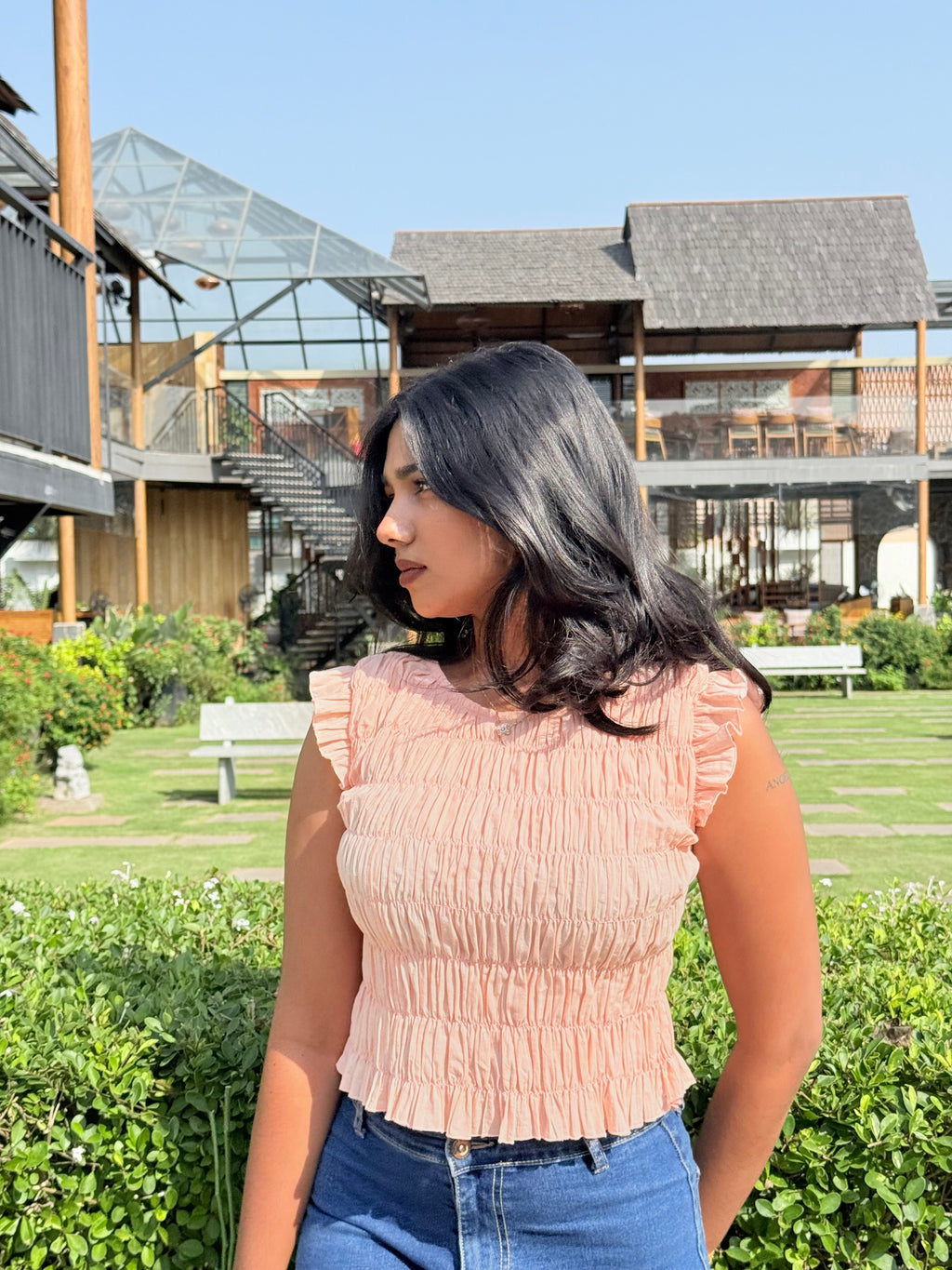 Peach Petal Smocked Top