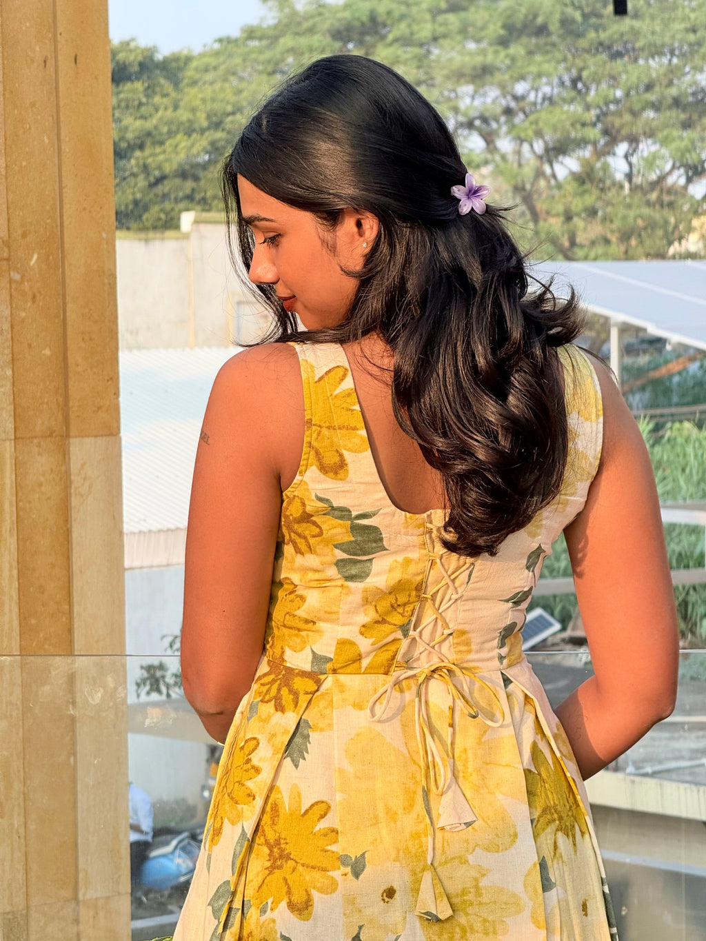 Sunlit Bloom Corset Maxi
