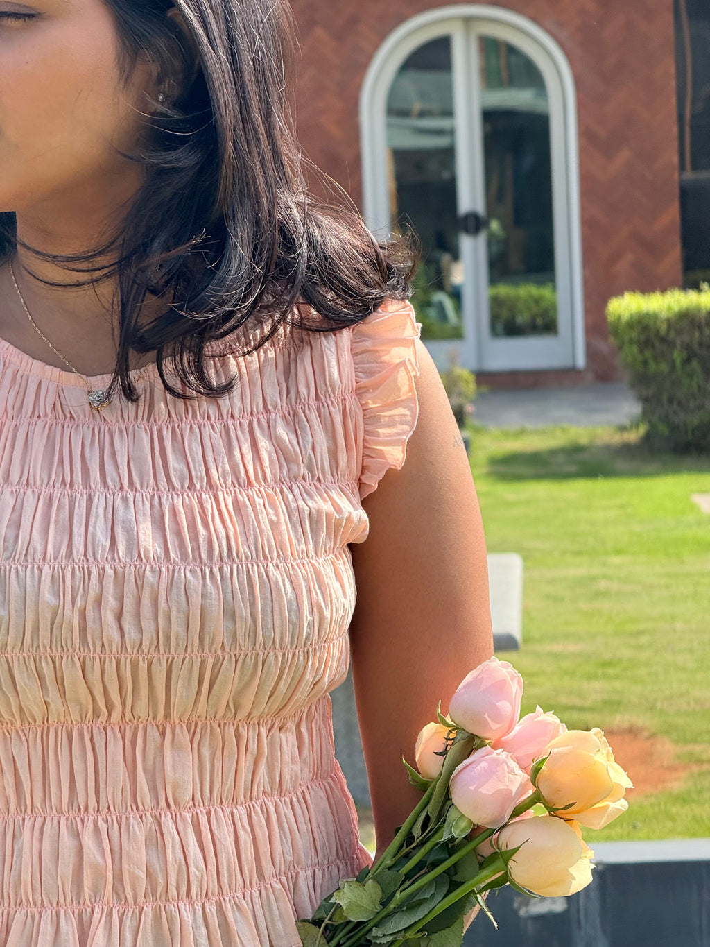 Peach Petal Smocked Top