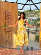 Sunlit Bloom Corset Maxi