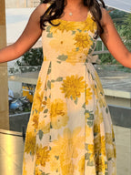 Sunlit Bloom Corset Maxi