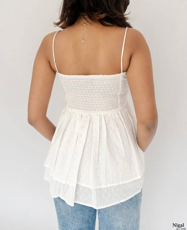Whisper White Peplum Top