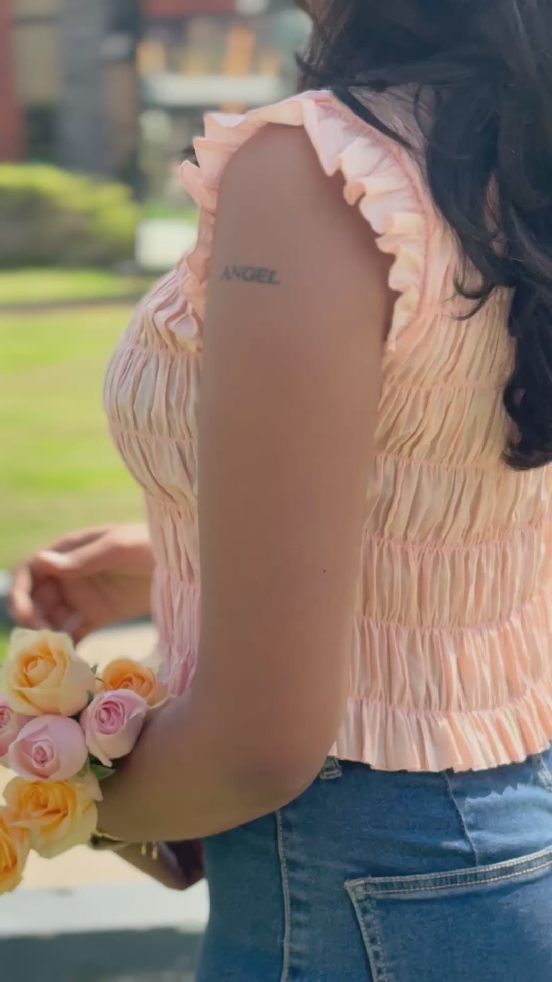 Peach Petal Smocked Top