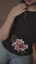 Crimson Embroidered Top