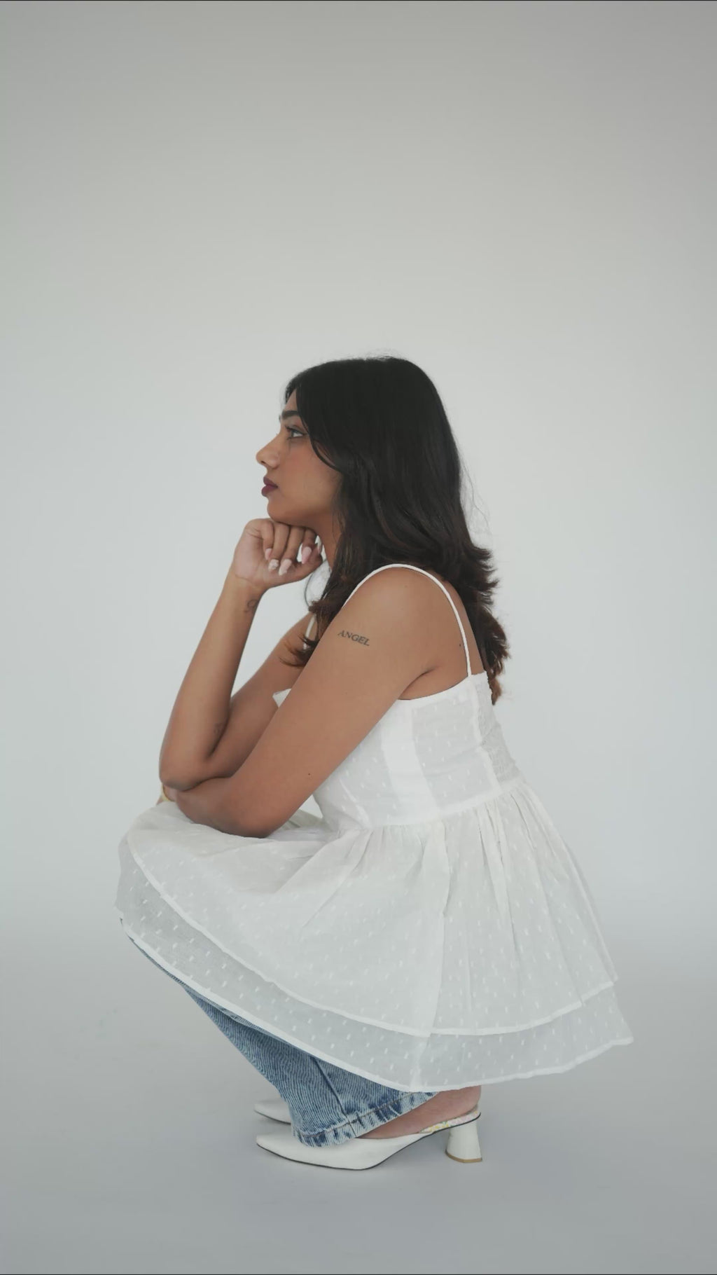 Whisper White Peplum Top